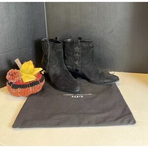 Saint Laurent Wyatt Embroidered Star Suede Boot 416469 CLTC0 1000 EU 36-US 5.5/6